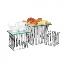 3 U. STAND BUFFET  16/22/26 CM ARGENTE INOX (1 UNITÉ) - Garcia de Pou