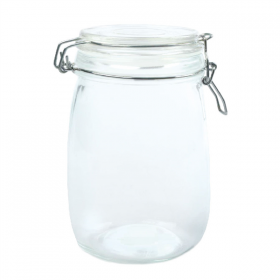 RÉCIPIENT STOCKAGE + FERMETURE CLIP 1 L Ø 11x17 CM TRANSPARENT VERRE (12 UNITÉ) - Garcia de Pou