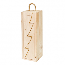 BOÎTE 1 BOUTEILLE "SAPIN"  36x11x10,5 CM OR BOIS (10 UNITÉ) - Garcia de Pou