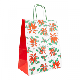 SAC SOS SANS ANSES - MODELE "CHRISTMAS"  80 G/M2 26+14x32 CM BLANC CELLULOSE (250 UNITÉ) - Garcia de Pou