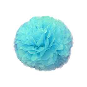POM POM FLOWER  Ø 35 CM BLEU (10 UNITÉ) - Garcia de Pou