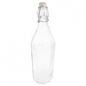 BOUTEILLE + FERMETURE CLIP 1 L Ø 8,5x32,5 CM TRANSPARENT VERRE (12 UNITÉ) - Garcia de Pou