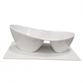 BASES POUR RÉCIPIENT 204.44  22,5x13x1,2 CM BLANC PORCELAINE (6 UNITÉ) - Garcia de Pou