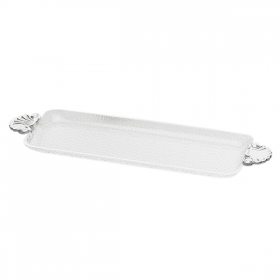 PLATEAU RECTANGULAIRE ANSES ALUMINIUM  55x16,5 CM TRANSPARENT POLYCARBONATE (1 UNITÉ) - Garcia de Pou