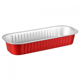 RECIPIENT PATISSERIE 200 ML 16,5x6,5x3 CM ROUGE ALUMINIUM (100 UNITÉ) - Garcia de Pou