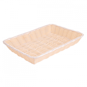 CORBEILLES SIMILAIRE OSIER RECTANGULAIRES  36x25x7,5 CM NATUREL PP (1 UNITÉ) - Garcia de Pou