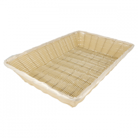 CORBEILLES SIMILAIRE OSIER RECTANGULAIRES  41x28,7x8 CM NATUREL PP (12 UNITÉ) - Garcia de Pou