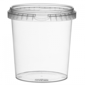 RÉCIPIENTS INVIOLABLES + COUVERCLES 870 ML Ø 11,8x12,6 CM TRANSPARENT PP (228 UNITÉ) - Garcia de Pou