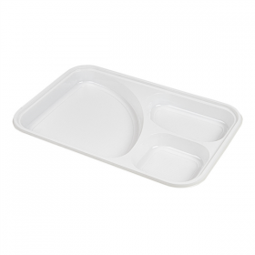 PLATEAUX REPAS EMPORTER, 3 COMP.  31,5x21 CM BLANC PS (400 UNITÉ) - Garcia de Pou