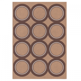 100 FEUILLES DIN A4 12 ÉTIQUETTES RONDES  Ø 6,4 CM KRAFT (1 UNITÉ) - Garcia de Pou