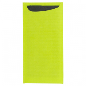 SACS COUVERTS + SERVIETTE "JUST IN TIME" 90 + 10PE G/M2 11,2x22,5 CM VERT ANIS CELLULOSE (400 UNITÉ) - Garcia de Pou