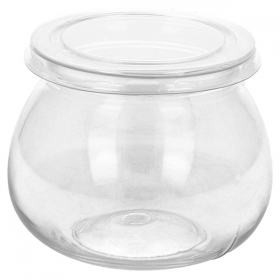 250 RÉCIPIENTS POUR CAILLÉ+COUVERCLES 140 ML Ø6x6,1 CM TRANSPARENT PET (250 UNITÉ) - Garcia de Pou