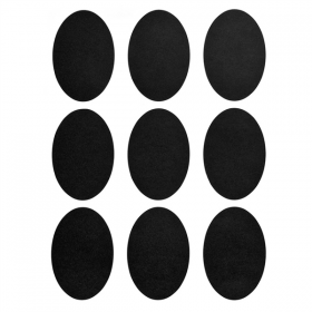2 FEUILLES (18 U.) ÉTIQUETTES OVALES   NOIR VINYL (12 UNITÉ) - Garcia de Pou
