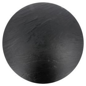 PLATEAUX RONDÉES IMITATION ARDOISE "ASAMI WARE"  Ø 43x4 CM NOIR MÉLAMINE (3 UNITÉ) - Garcia de Pou