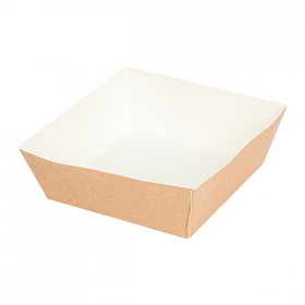 DELI-BARQUETTES  210 + 15 PE G/M2 7x7x3 CM MARRON CARTON (1000 UNITÉ) - Garcia de Pou