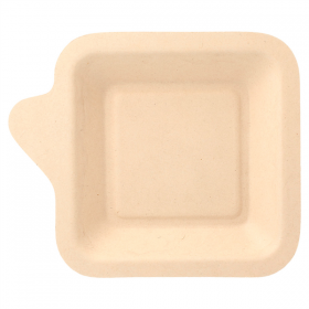 ASSIETTES CARRÉES "BIONIC"  11x11x1,7 CM NATUREL BAGASSE (1000 UNITÉ) - Garcia de Pou