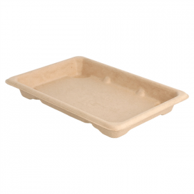 BOÎTES SUSHI "BIONIC"  16,5x11,5x1,5 CM NATUREL BAGASSE (1000 UNITÉ) - Garcia de Pou