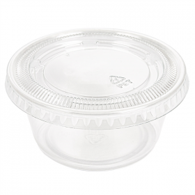 50 PETITS POTS + 50 COUVERCLES 100 ML Ø7,4x3,5 CM TRANSPARENT PP (24 UNITÉ) - Garcia de Pou