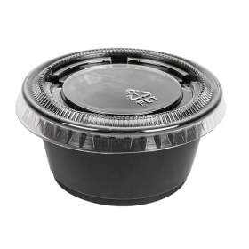 50 PETITS POTS + 50 COUVERCLES 60 ML Ø6,2x3,2 CM NOIR PP (24 UNITÉ) - Garcia de Pou
