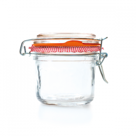 POT FERMETURE CLIP + PAPIER VICHY 200 ML Ø 8x8,5 CM TRANSPARENT VERRE (48 UNITÉ) - Garcia de Pou