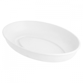 ASSIETTES OVALES "BIONIC"  23,6x16,9x4 CM BLANC BAGASSE (300 UNITÉ) - Garcia de Pou