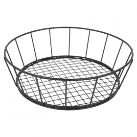 BASKET ROND  Ø 24,1x7 CM NOIR ACIER (12 UNITÉ) - Garcia de Pou