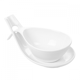 BOLS SOUPE AVEC SAUCIÈRE  25,5x13x6,5 CM BLANC PORCELAINE (4 UNITÉ) - Garcia de Pou