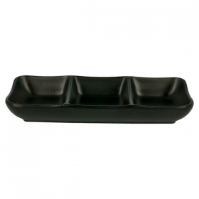 RÉCIPIENTS 3 COMPARTIMENTS "ASAMI WARE"  19,8x8,8x2,5 CM NOIR MÉLAMINE (15 UNITÉ) - Garcia de Pou