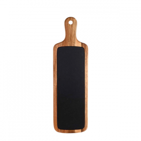 PLATEAU PRÉSENTATION RECTANGULAIRE  50,8x15,3x1,5 CM NATUREL ARDOISE+BOIS (3 UNITÉ) - Garcia de Pou