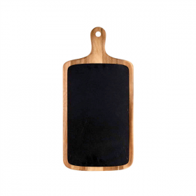 PLATEAU PRÉSENTATION RECTANGULAIRE  53x26x1,5 CM NATUREL ARDOISE+BOIS (2 UNITÉ) - Garcia de Pou