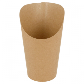 GOBELETS A FRITES OUVERTS 16 OZ - 480 ML 200 + 25PE G/M2 Ø8,5x13,5 CM MARRON CARTON (50 UNITÉ) - Garcia de Pou