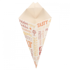 CORNETS AVEC LANGUETTES "THEPACK PAROLE" 100 G 230 G/M2 21x12,5 CM BLANC CARTON ONDULÉ NANO-MICRO (1600 UNITÉ) - Garcia de Pou