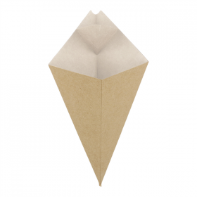 CORNETS AVEC LANGUETTES "THEPACK" 100 G 220 G/M2 21x12,5 CM NATUREL/BLANC CARTON ONDULÉ NANO-MICRO (1600 UNITÉ) - Garcia de Pou