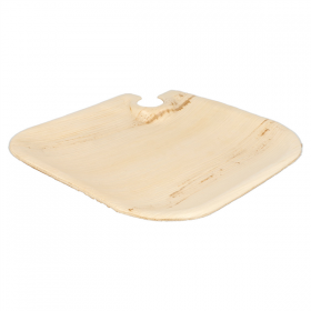 PLATEAUX AVEC PORTE-COUPES "ARECA"  21x21x1,5 CM NATUREL ARECA (100 UNITÉ) - Garcia de Pou