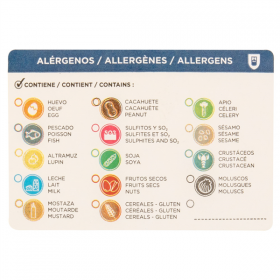ÉTIQUETTES ADHESIVES ALLERGÈNES EN ROULEAU  7,5x5 CM PAPIER (500 UNITÉ) - Garcia de Pou