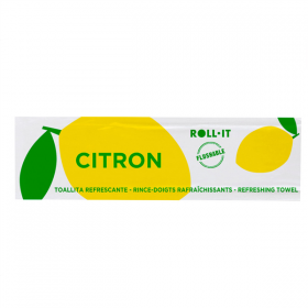 RINCE-DOIGTS FLUSHABLE "ROLL-IT - CITRON" 50 G/M2 14,5x4 CM BLANC CELLULOSE (1280 UNITÉ) - Garcia de Pou