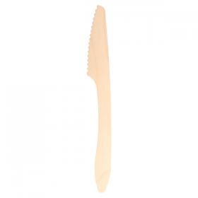 COUTEAUX "CURVE"  19,3 CM NATUREL BOIS (100 UNITÉ) - Garcia de Pou