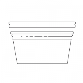 POTS TRAITEUR + COUVERCLES 240 ML Ø11,7x4,3 CM TRANSPARENT PET (250 UNITÉ)