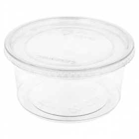 POTS TRAITEUR + COUVERCLES 500 ML Ø11,7x7,5 CM TRANSPARENT PET (250 UNITÉ)