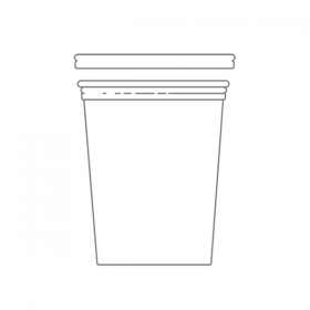 POTS TRAITEUR + COUVERCLES 1 L Ø11,7x14 CM TRANSPARENT PET (250 UNITÉ)