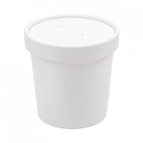 RÉCIPIENTS + COUVERCLES 360 ML 18PE + 340 + 18 PE G/M2 Ø9/7,2x8,4 CM BLANC CARTON (250 UNITÉ) - Garcia de Pou