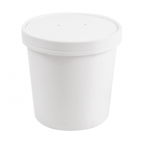 RÉCIPIENTS + COUVERCLES 780 ML 18PE + 340 + 18 PE G/M2 Ø11,6/9,3x11 CM BLANC CARTON (250 UNITÉ) - Garcia de Pou