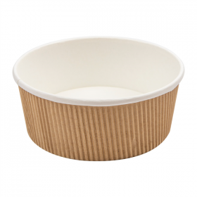 POTS DOUBLE PAROI, ONDULÉ 780 ML 280 + 250 + 18PE G/M2 Ø15/12,8x6 CM MARRON CARTON (250 UNITÉ) - Garcia de Pou