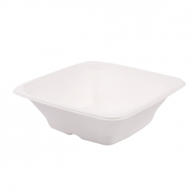 BOLS CARRÉS "BIONIC" 700 ML 18x18x6 CM BLANC BAGASSE (400 UNITÉ) - Garcia de Pou