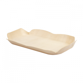 BARQUETTES RECTANGULAIRES "WOOD"  16,5x11x2 CM NATUREL BOIS (50 UNITÉ) - Garcia de Pou