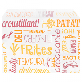 SACHET POUR FRITURES PFAS FREE "PAROLE" 35 G/M2 12x9 CM BLANC PARCH.INGRAISSABLE (1000 UNITÉ)