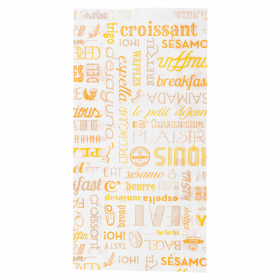 SACHETS CROISSANTS "PAROLE" 33 G/M2 14+7x26 CM BLANC CELLULOSE (500 UNITÉ) - Garcia de Pou