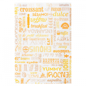 SACHETS CROISSANTS "PAROLE" 33 G/M2 19+8x26 CM BLANC CELLULOSE (500 UNITÉ) - Garcia de Pou