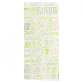 SACS SANDWICHS "PAROLE" 32 G/M2 12+4x26 CM BLANC PARCH.INGRAISSABLE (500 UNITÉ) - Garcia de Pou