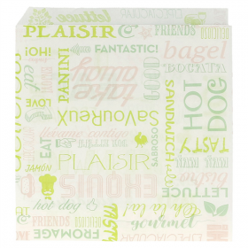PAPIER INGRAISSABLES OUVERT 2 CÔTÉS FAST FOOD "PAROLE" 35 G/M2 16x16,5 CM BLANC PARCH.INGRAISSABLE (500 UNITÉ) - Garcia de Pou